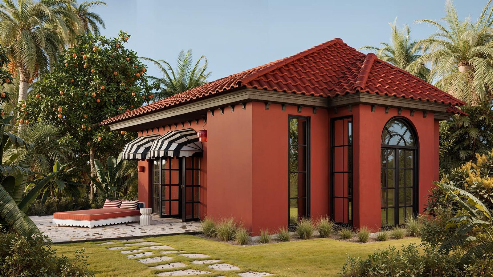 Casa Noi — one-storey villa exterior among palms